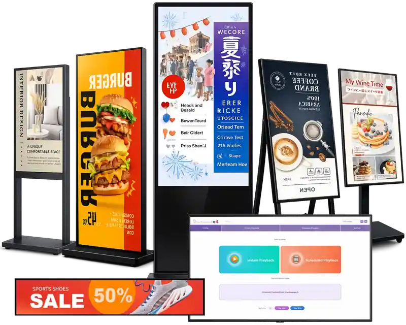 SmartScheduler digital signage software on Windows TV in Malaysian retail store