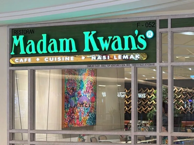 Madam Kwans restaurant storefront Mid Valley Megamall Nugens digital signage customer