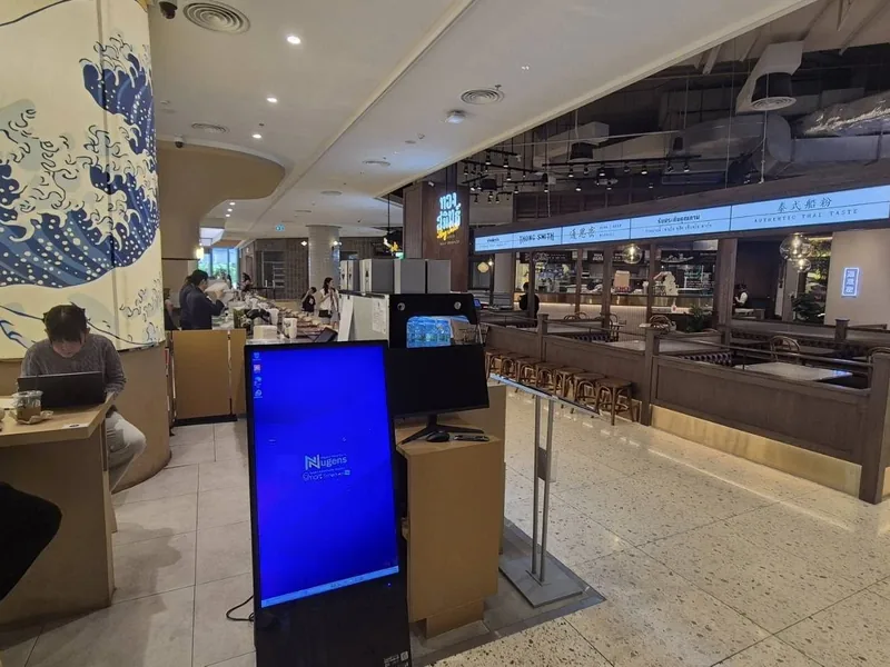 Digital standee at Omakase Don by Teppen mall food court counter