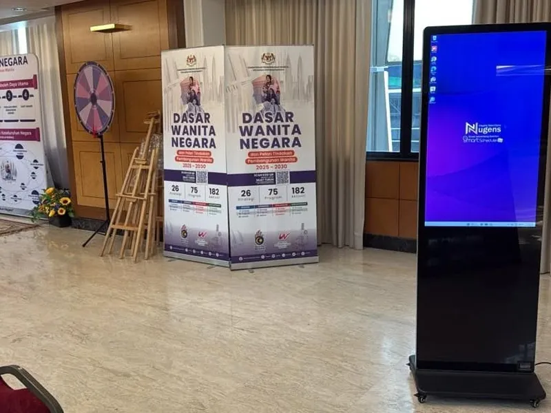 Parlimen Malaysia Parliament event digital standee Dasar Wanita Negara
